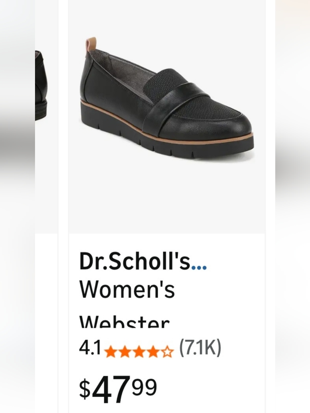 Dr. Scholl's Black Textured Vamp Slip-On Loafers with Tan Heel Tabs